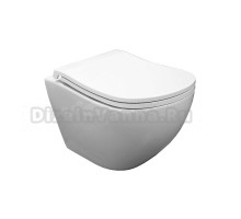 Унитаз подвесной AZARIO Etera AZ-118E-UQ3 безободковый, с микролифтом, глянцевый белый