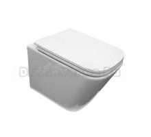 Унитаз подвесной AZARIO Armonia AZ-2403 безободковый, с микролифтом, глянцевый белый