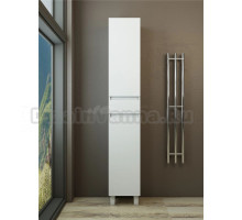 Шкаф-пенал для ванной Emmy Морган 32 R с бельевой корзиной, напольный, белый