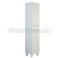 Шкаф-пенал для ванной Emmy Морган 40 R с бельевой корзиной, напольный, белый