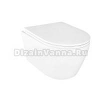 Унитаз подвесной AZARIO Uno AZ-2380 безободковый, с микролифтом, глянцевый белый