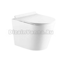 Унитаз подвесной AZARIO Fonti AZ-402W безободковый, с микролифтом, глянцевый белый