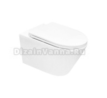 Унитаз подвесной AZARIO Nove AZ-9312T безободковый, с микролифтом, глянцевый белый