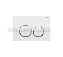 Кнопка смыва для унитаза AQUATEK KDI-0000056 АБС-пластик, цвет глянцевый белый, ободок хром