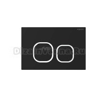 Кнопка смыва для унитаза AQUATEK KDI-0000059 АБС-пластик, цвет матовый черный, ободок хром