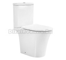 Унитаз-компакт напольный AZARIO Vise AZ-1343BT безободковый, с микролифтом, глянцевый белый