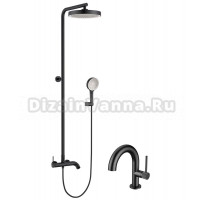Душевая стойка Elghansa Radiant XQ 2347281-2R black P + Смеситель Elghansa Radiant XQ 1637181 black P