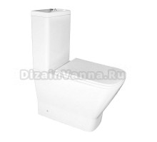 Унитаз-компакт напольный AZARIO Joy AZ-2168-UQ3 безободковый, с микролифтом, глянцевый белый