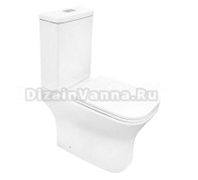 Унитаз-компакт напольный AZARIO Milagro AZ-8502 безободковый, с микролифтом, глянцевый белый