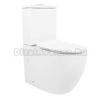 Унитаз-компакт напольный AZARIO Corsa AZ-2062T безободковый, с микролифтом, глянцевый белый