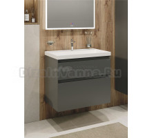 Тумба с раковиной Grossman Меркадо 70 подвесная, матовый графит