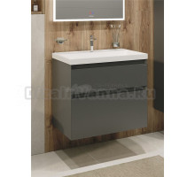 Тумба с раковиной Grossman Меркадо 80 подвесная, матовый графит