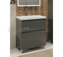 Тумба с раковиной Grossman Меркадо 60 напольная, матовый графит