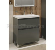 Тумба с раковиной Grossman Меркадо 80 напольная, матовый графит