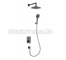 Душевой комплект ARROW ARQ1201HUMB с ВНУТРЕННЕЙ ЧАСТЬЮ ARQ101MB, черный матовый