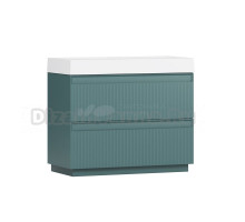 Тумба с раковиной Belux Базель 90 напольная, голубой малахит матовый