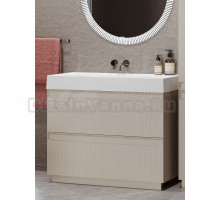 Тумба с раковиной Belux Базель 90 напольная, светлый миндаль матовый