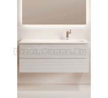 Тумба с раковиной Sancos Folk 120 R подвесная, 2 ящика, bianco