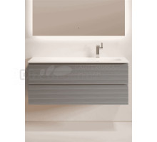 Тумба с раковиной Sancos Folk 120 R подвесная, 2 ящика, ergraut soft