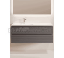 Тумба с раковиной Sancos Folk 120 L подвесная, 2 ящика, grey soft