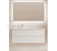 Мебель для ванной комнаты Sancos Folk 120 L подвесная, 2 ящика, bianco