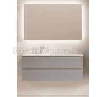 Мебель для ванной комнаты Sancos Folk 120 L подвесная, 2 ящика, ergraut soft