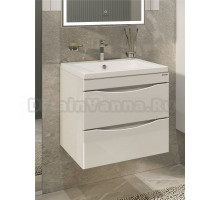 Тумба с раковиной Grossman Виста 58 подвесная, 2 ящика, белый глянец