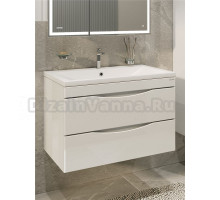 Тумба с раковиной Grossman Виста 80 подвесная, 2 ящика, белый глянец