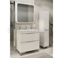 Мебель для ванной комнаты Grossman Виста 75 напольная, 2 ящика, белый глянец