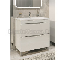 Тумба под раковину без столешницы Grossman Виста 80 напольная, белый глянец