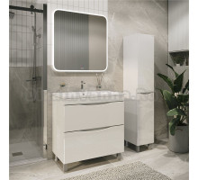 Мебель для ванной комнаты Grossman Виста 80 напольная, 2 ящика, белый глянец
