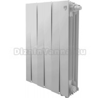 Радиатор биметаллический секционный Royal Thermo PianoForte 500 VR80 6 секций, дизайнерский, нижнее правое подключение, белый