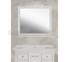 Зеркало ASB-Woodline Толедо 105 белое, патина серебро