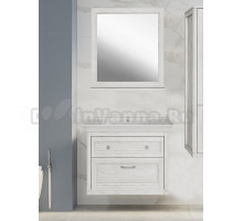 Мебель для ванной комнаты ASB-Woodline Толедо 85 белая, патина серебро