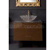 Тумба с раковиной Armadi Art NeoArt 80 шоколад, с ручками Wave золото