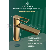 Смеситель для раковины Caprigo Kub 54-020-brg матовое золото