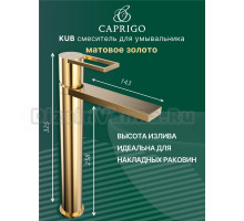 Смеситель для раковины Caprigo Kub 54-023-brg матовое золото