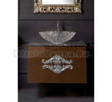 Тумба с раковиной Armadi Art NeoArt 80 шоколад, с ручками NeoArt серебро