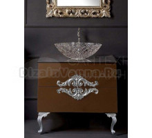 Тумба с раковиной Armadi Art NeoArt 80 шоколад, с ручками NeoArt серебро, с ножками