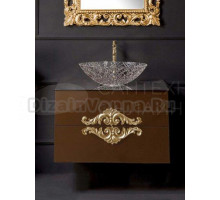 Тумба с раковиной Armadi Art NeoArt 80 шоколад, с ручками NeoArt золото