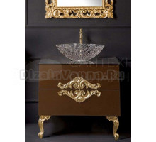 Тумба с раковиной Armadi Art NeoArt 80 шоколад с ручками NeoArt золото, с ножками