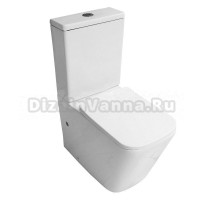 Унитаз-компакт напольный AZARIO Indor AZ-T004B-R безободковый, с микролифтом, глянцевый белый