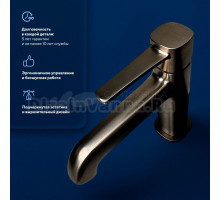 Смеситель для раковины URBATEC Evolution EV22801GM оружейная сталь PVD