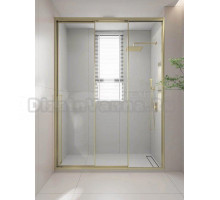 Душевая дверь в нишу Veconi Premium Prato 300 G-R 130, профиль брашированное золото, стекло прозрачное