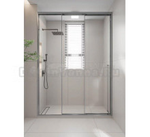 Душевая дверь в нишу Veconi Premium Prato 300 CH-L 120, профиль матовый хром, стекло прозрачное