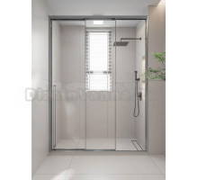 Душевая дверь в нишу Veconi Premium Prato 300 CH-R 110, профиль матовый хром, стекло прозрачное