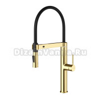 Смеситель для кухни с гибким изливом A8877, Золото