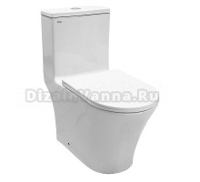 Унитаз-моноблок напольный AZARIO Vally AZ-80687 безободковый, с микролифтом, глянцевый белый