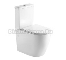 Унитаз-компакт напольный AZARIO Luma AZ-1253ST безободковый, с микролифтом, глянцевый белый