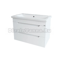 Тумба с раковиной Emmy Стоун 80 подвесная, раковина Como, белая